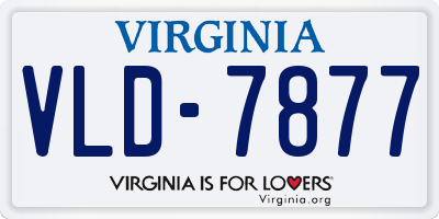 VA license plate VLD7877