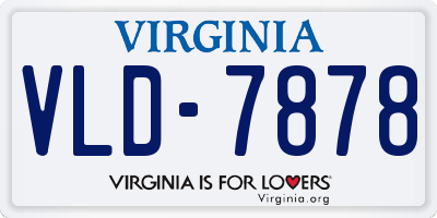 VA license plate VLD7878