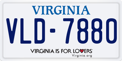 VA license plate VLD7880