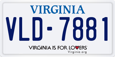 VA license plate VLD7881