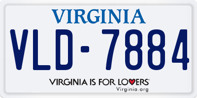VA license plate VLD7884