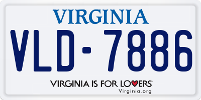 VA license plate VLD7886