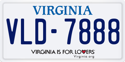 VA license plate VLD7888