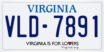VA license plate VLD7891