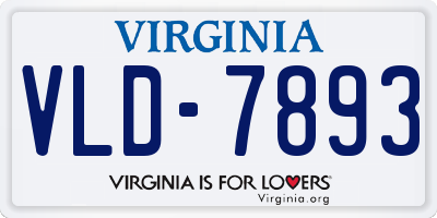 VA license plate VLD7893
