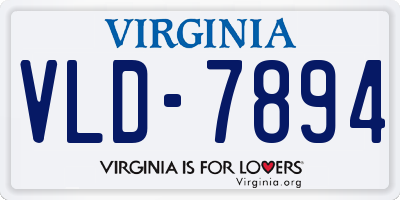 VA license plate VLD7894
