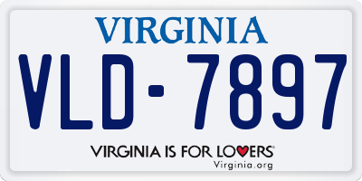 VA license plate VLD7897