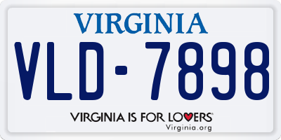 VA license plate VLD7898