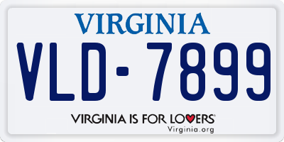 VA license plate VLD7899