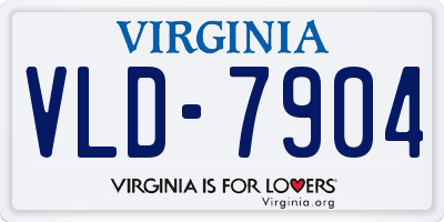 VA license plate VLD7904