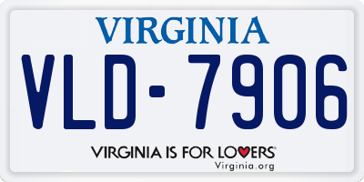 VA license plate VLD7906