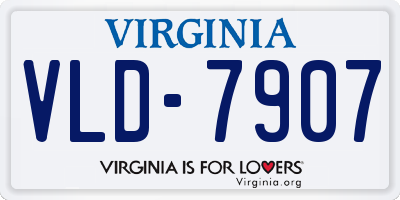 VA license plate VLD7907