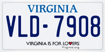 VA license plate VLD7908