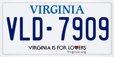 VA license plate VLD7909