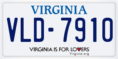 VA license plate VLD7910