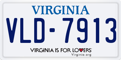 VA license plate VLD7913
