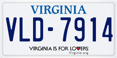 VA license plate VLD7914