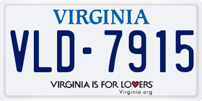 VA license plate VLD7915