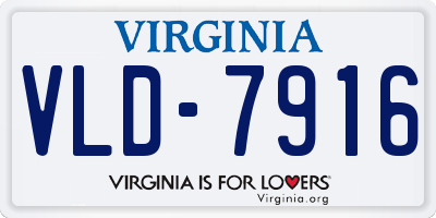 VA license plate VLD7916