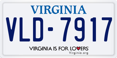 VA license plate VLD7917
