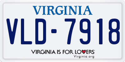VA license plate VLD7918