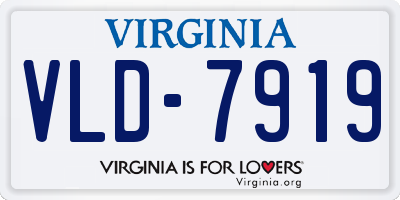 VA license plate VLD7919
