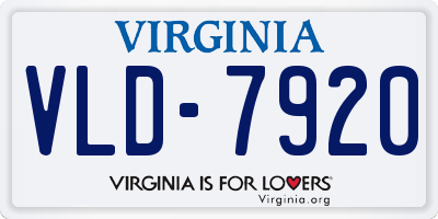 VA license plate VLD7920