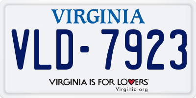 VA license plate VLD7923