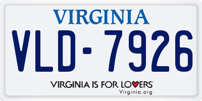 VA license plate VLD7926