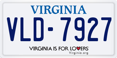 VA license plate VLD7927
