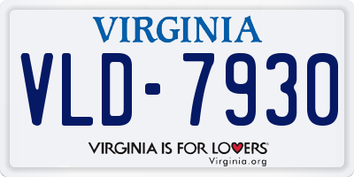 VA license plate VLD7930