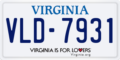 VA license plate VLD7931