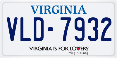 VA license plate VLD7932