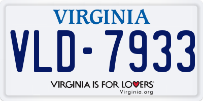 VA license plate VLD7933