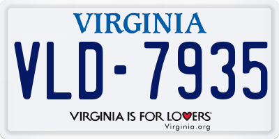 VA license plate VLD7935