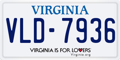 VA license plate VLD7936