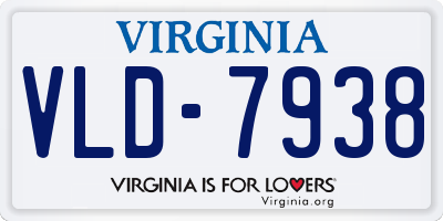 VA license plate VLD7938