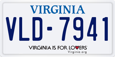 VA license plate VLD7941