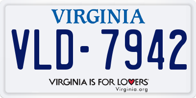 VA license plate VLD7942