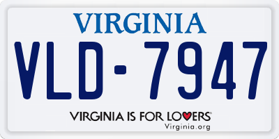 VA license plate VLD7947