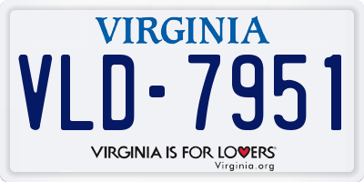 VA license plate VLD7951