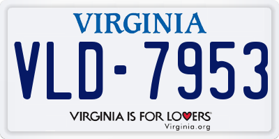 VA license plate VLD7953