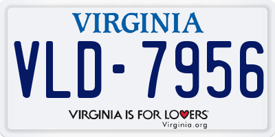 VA license plate VLD7956