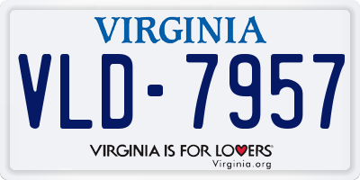 VA license plate VLD7957