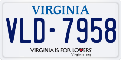 VA license plate VLD7958
