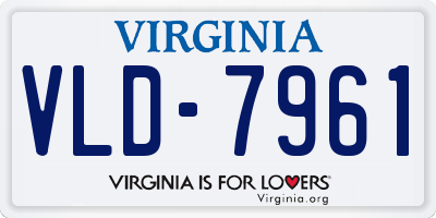 VA license plate VLD7961
