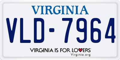 VA license plate VLD7964