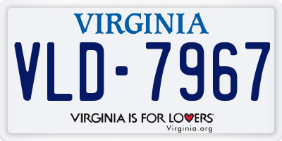 VA license plate VLD7967