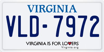 VA license plate VLD7972