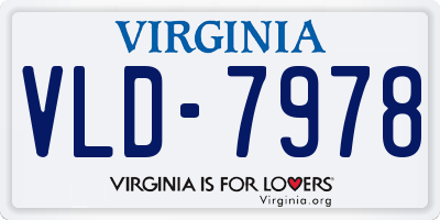 VA license plate VLD7978